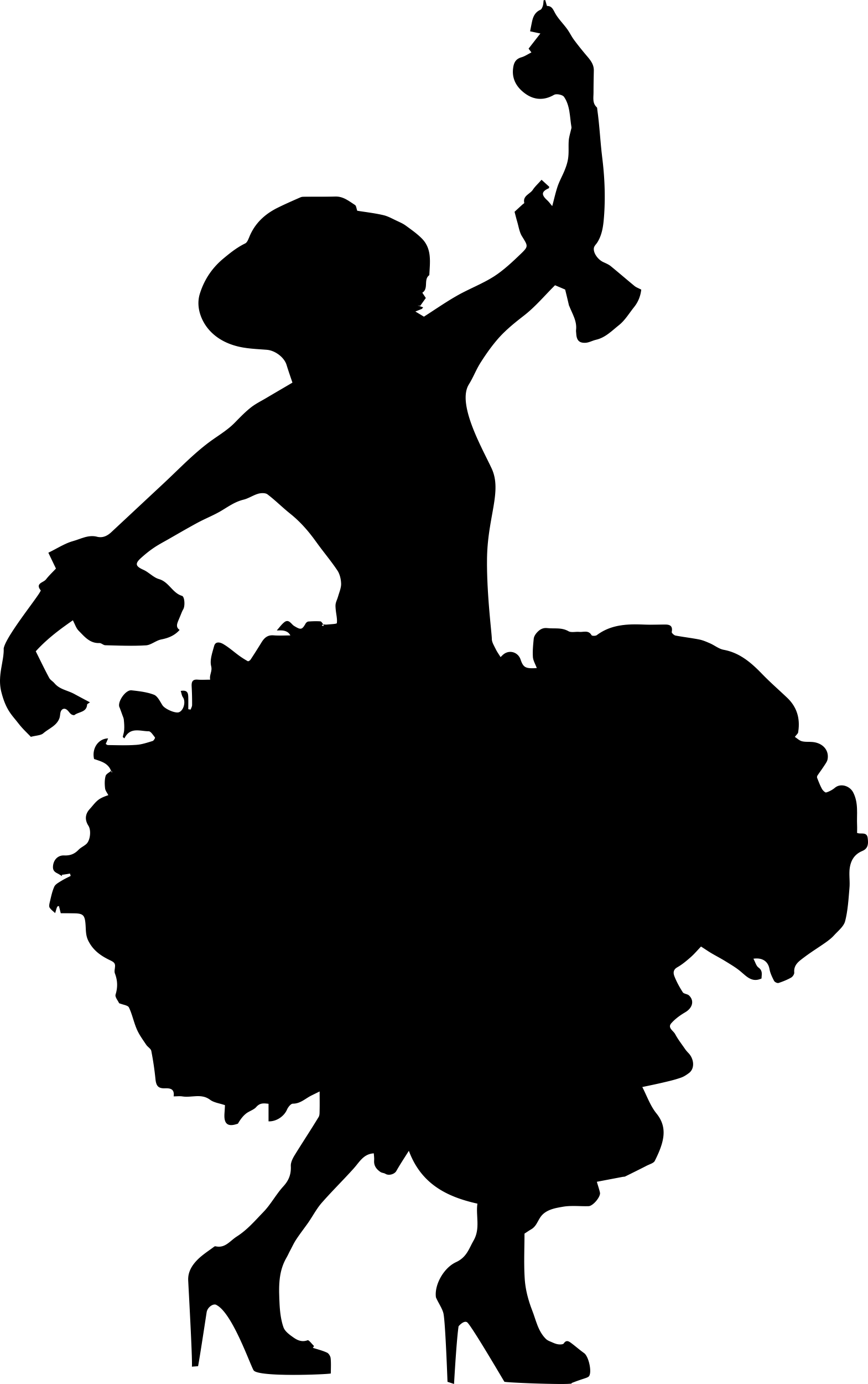 Female Flamenco Silhouette Svg Line Art Free Vectors